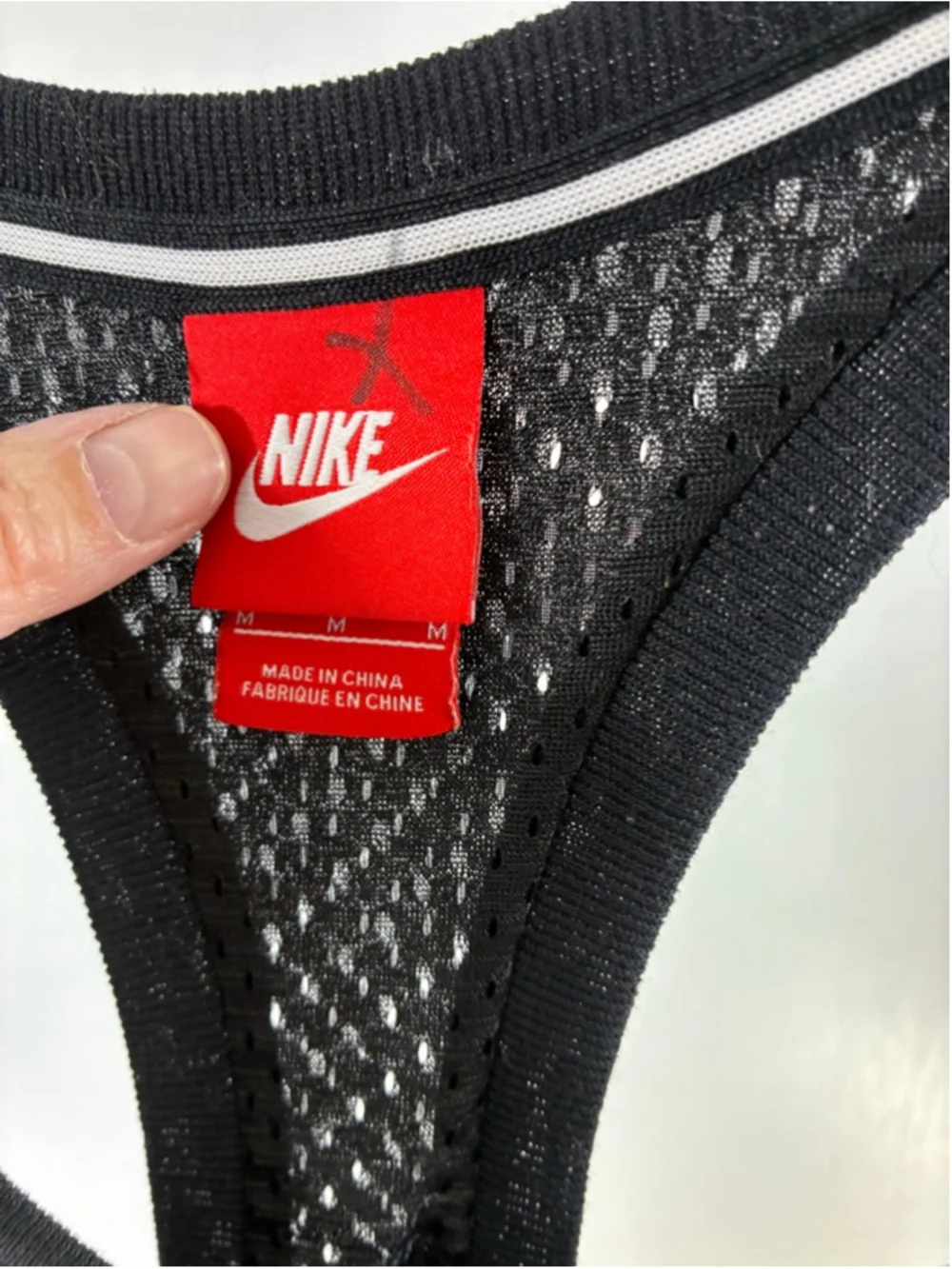 Nike Mesh Tank Top with Logo in Black Size M